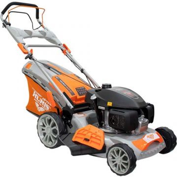 Masina de tuns gazon Ruris rx355s, 3.5 CP, 145 CC, 4 timpi, 46 cm latime lucru, 25-75 mm inaltime lucru, mulching, autopropulsata, 65 l volum sac colector, 1 l benzina