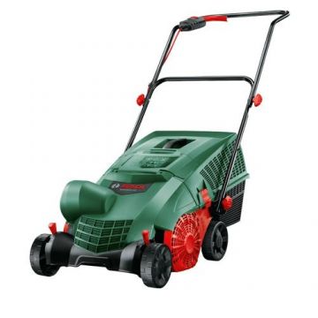 Scarificator electric Bosch UniversalRake 900 W/EEU, 900 W, Latime lucru 32 cm, 4 trepte de scarificare, Cos colector 50 L (Verde)