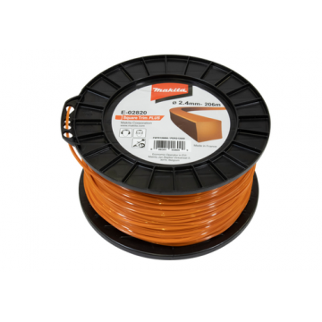 Fir nylon Makita E-02820, patrat, 2.4mm x 206 m