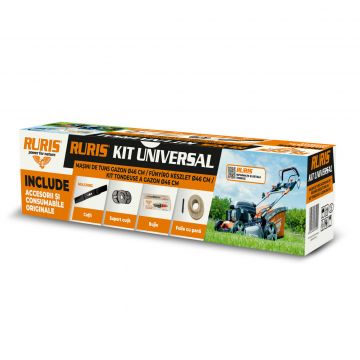 Kit universal masini gazon cu diam 46cm,cutit mulching ,bujie, adaptor univ, adapt fulie,kit surub