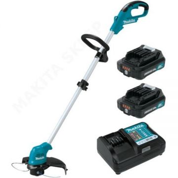 Makita Makita Motocoasă pe acumulator de 12V, 26 cm rază de acțiune, 2x baterie 2.0 Ah, încărcător UR100DWAE