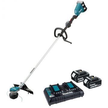 Makita Trimmer pe acumulator pentru tuns gazon/iarba Makita DUR368LPT2, 2 X 18 V, diametru taiere 35 cm, motor fara perii, 3 trepte de turatie