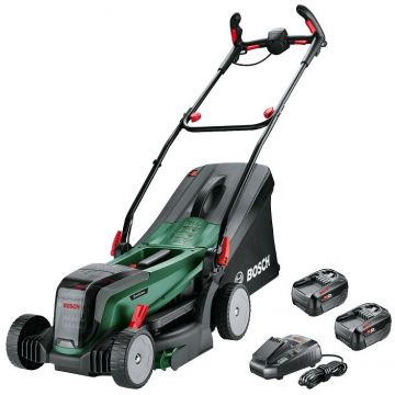 Masina de Tuns Iarba 06008B9E00 Universal Rotak 2x18V-37-550 cu Acumulator Negru/Verde