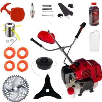 7.5cp *MEGA PACHET* Motocoasa 7.5cp motor benzina 2T timpi, 9000rpm, 14 ACCESORII , Easy Start, PROFESIONAL POLAND