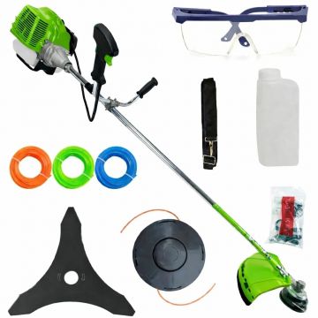 8.5CP *MEGA* Motocoasa Benzina 2t timpi 8.5cp, 12000rpm, 58cc, model 2026 cu 10 accesorii, easy-start, Fresco Power by ItalianTech CMP1545