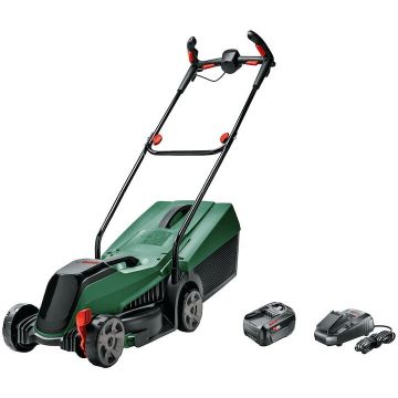 BOSCH Masina de tuns iarba/gazon pe acumulator Bosch CityMower 18V-32-300, 18 V 5.0 Ah, 32 cm latime taiere, inaltime taiere 30-60 mm, 3 trepte de taiere, sac colector 31 L, motor brushless, include acumulator 18V 5.0 Ah + incarcator