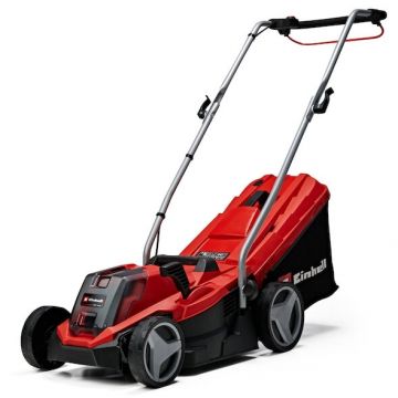 Einhell Masina de tuns gazon/iarba pe acumulator Einhell Power X-Change GE-CM 18/33 Li, 18 V, latime taiere 33 cm, inaltime taiere 25-65 mm, 5 trepte de taiere, sac colector 30 L, include: incarcator + acumulator 18V 4.0 Ah