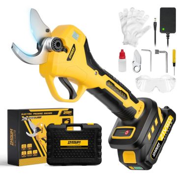 IMOUM Foarfeca electrica pomi, motor fara perii, diametru de taiere reglabil 10-40mm, cu display, acumulator 2.0 Ah inclus, lama SK5, accesorii incluse, Imoum Live