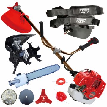Pachet complet Motocositoare pe benzina UralMash 5500, 7.5CP,  62CC, SmartStart, cultivator, accesoriu tip fierastrau