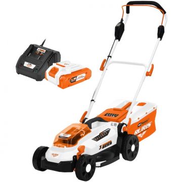 Ruris Masina de tuns gazon cu acumulator RXI3324E Power Alfa UP, 33 cm, 5 nivele, 25-75 mm, Cos 30 litri, 1 x Li-Ion 20V, 4Ah, contine acumulator+incarcator