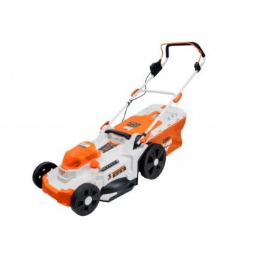 Ruris Masina de tuns gazon pe acumulator RXI4344e, 2 x 20V, Latime lucru 43 cm, 6 niveluri taiere, 25-75 mm, cos 50 litri, fara acumulator, incarcator