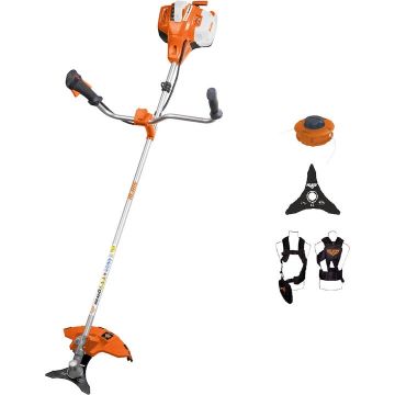 Ruris Motocoasa de tuns iarba Ruris RR460, 3 CP, 46.5 cm3, 2 timpi, 255 mm latime taiere, pornire manuala, 1 l benzina, autocut, cutit cu 3 dinti