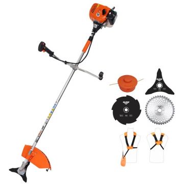 Ruris Motocoasa de tuns iarna Ruris DAC 310, putere 2.5 CP, Motor TEZ, 2 timpi, diametru taiere 20 cm, bobina fir, disc 3 lame, benzina