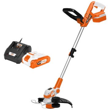 Ruris Trimmer cu acumulator pentru tuns iarba Ruris 2024e Power Alfa UP, diametru taiere 30 cm, fir 1.6 mm, tub tija 25 mm, 1 x Li-Ion 20V, 4Ah, contine acumulator si incarcator,