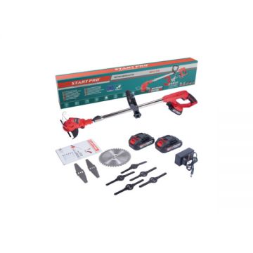 Trimmer cu Acumulator StartPro SBT2-21M, Lungime Bara 90-120 cm, 20V, 2 Baterii x 2Ah, 5000 rpm